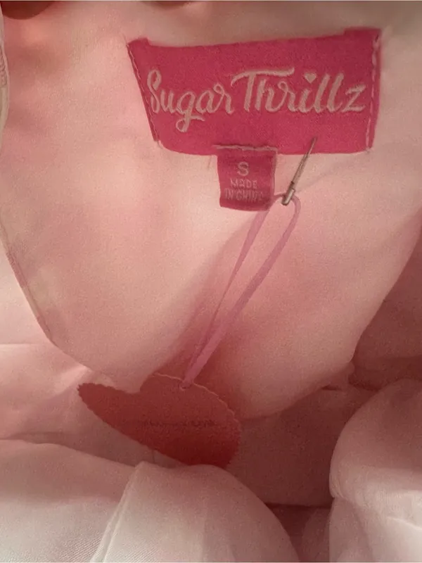 Sugar Thrillz Pink and White Gingham Mini Dress - Image 5