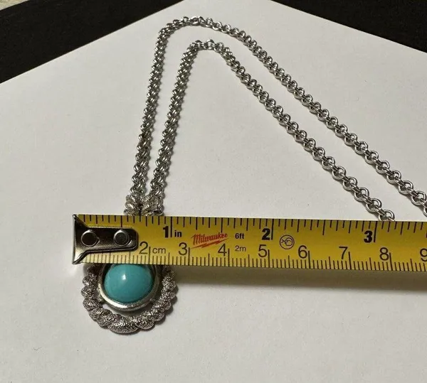 Women’s Signed Avon Turquoise Blue Colored Silver Tone Double Strand Necklace - Image 5