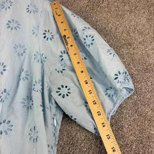 Belle Isle by Torrid Blue Eyelet Cotton Midi Dress Women 14 Cottagecore Romantic - Image 2
