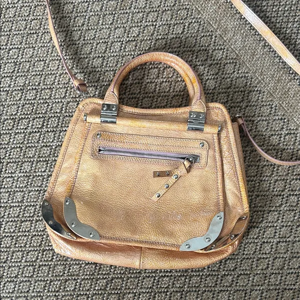 Non Signe Y2K Satchel Handbag Metal Accents Crossbody Strap - Image 2