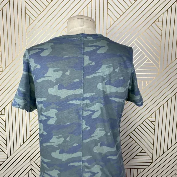 Monrow Camo Tee Shirt‎ Dress Succulent Green Short Sleeve Ruched Size US Small - Image 8