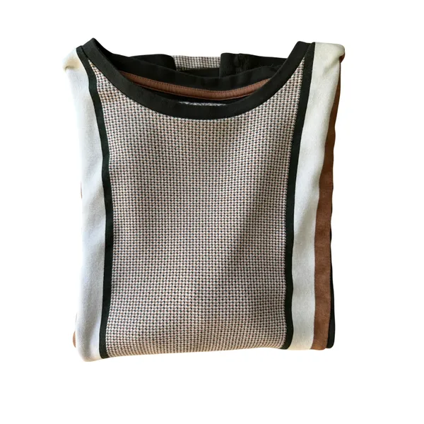 Denim & Flower Ricky Singh Color Block T-Shirt Black Brown Cream USA L - Image 6