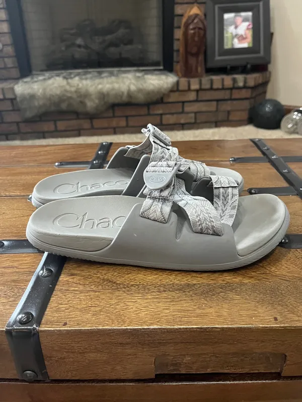 Chacos Gray Patterned Strap Slide Sandals - Image 2