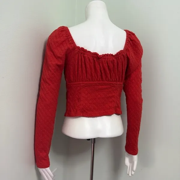 Free People Ladybug Long Sleeve Cropped Top Medium - Image 11
