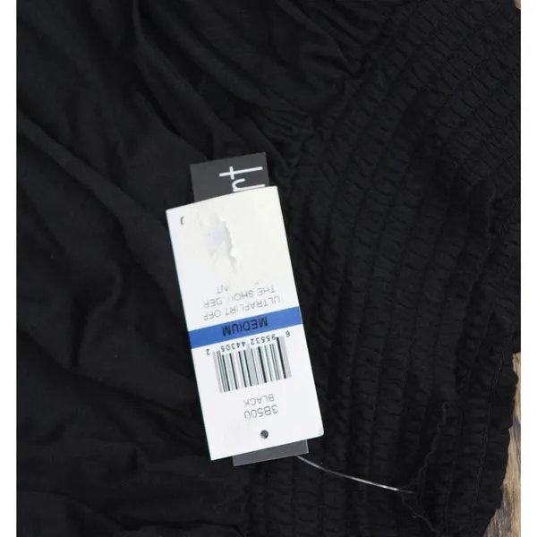 Ultra Flirt Juniors Off-The-Shoulder Peasant Top Black M - Image 3