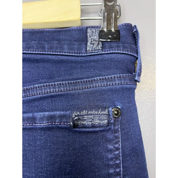 7 For All Mankind Gwenevere Skinny Jeans Womens 28 Dark Wash Blue Stretch Denim - Image 6