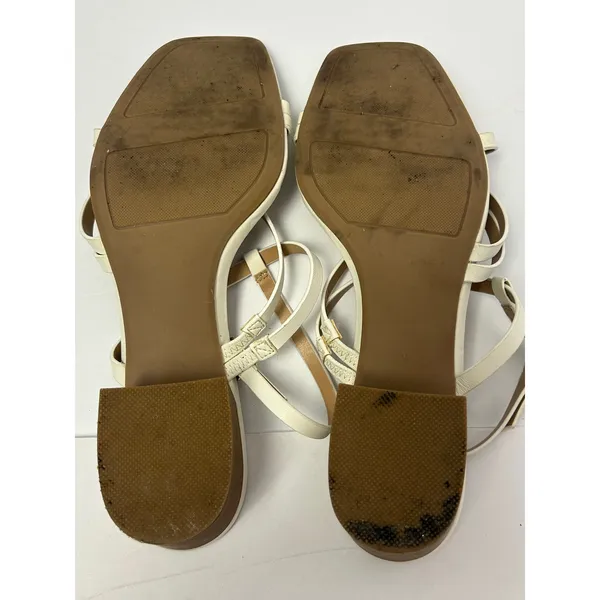 LC Lauren‎ Conrad Womens White Strappy Block Heel Sandals Square Toe Size 9 - Image 5