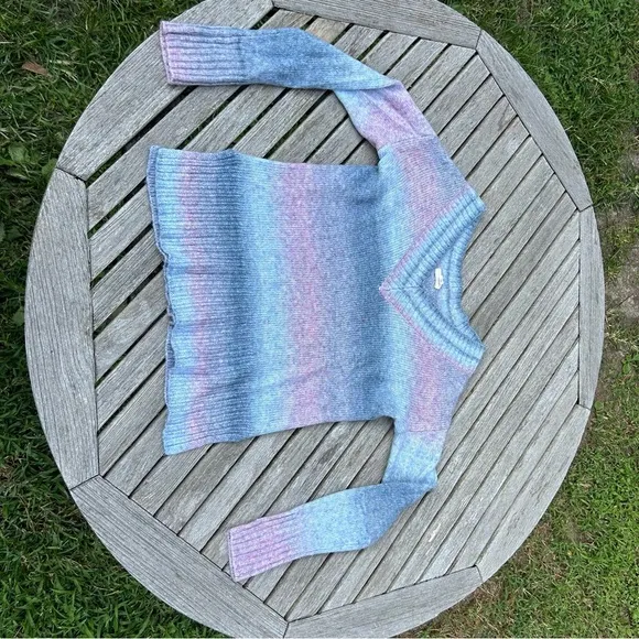 Sweater‎ Blue Pink Cotton Candy Ombre Striped Knit size small a new approach Ana - Image 2