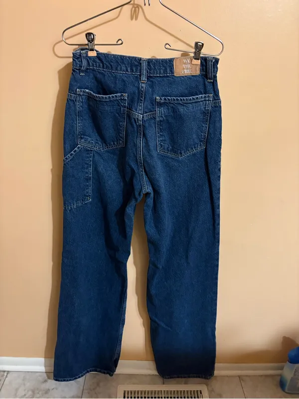 Free People Tinsley Baggy High Rise Straight Leg Jeans in Dark Romance - Image 6