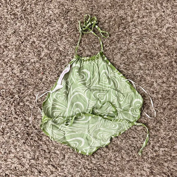 Lisa Says Gah Green Backless Halter - Small - Image 2