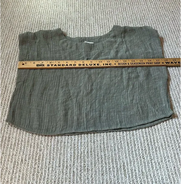 Blu Pepper Olive Green Sleeveless Linen Shift Top - Image 2