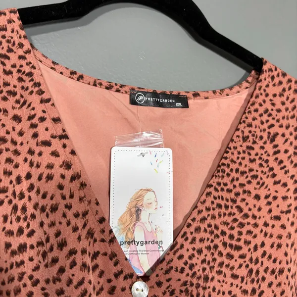 Pretty Garden NWT Pink Animal Print Tiered Maxi Dress - XXL - Women's Plus Size - Image 5
