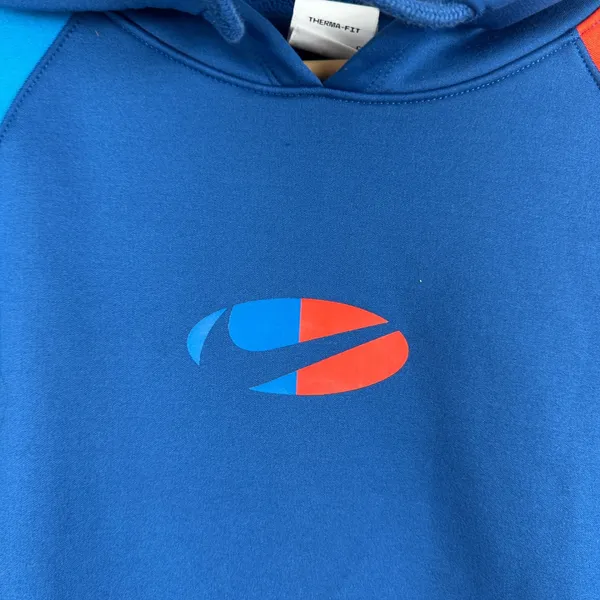 Nike Therma-FIT Colorblock Hoodie Pullover Sweatshirt Training Blue‎ Women Small - Image 5