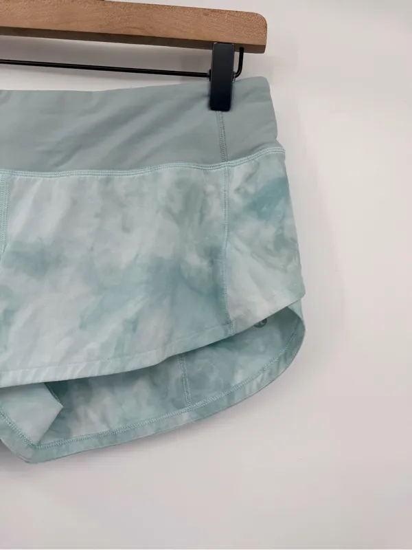 Lululemon Speed Up Low Rise Shorts 2.5 Size 6 Diamond Dye‎ Silver Blue - Image 5