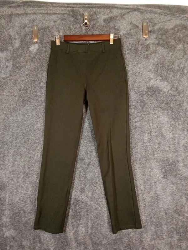 Quince Ultra Stretch Ponte Straight Leg Pant Olive Office Career Professional PS - Image 4