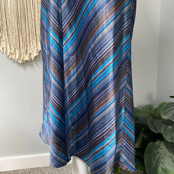 Striped Midi Skirt Blue Purple Brown Chevron Striped Cottagecore Dark Romance - Image 4