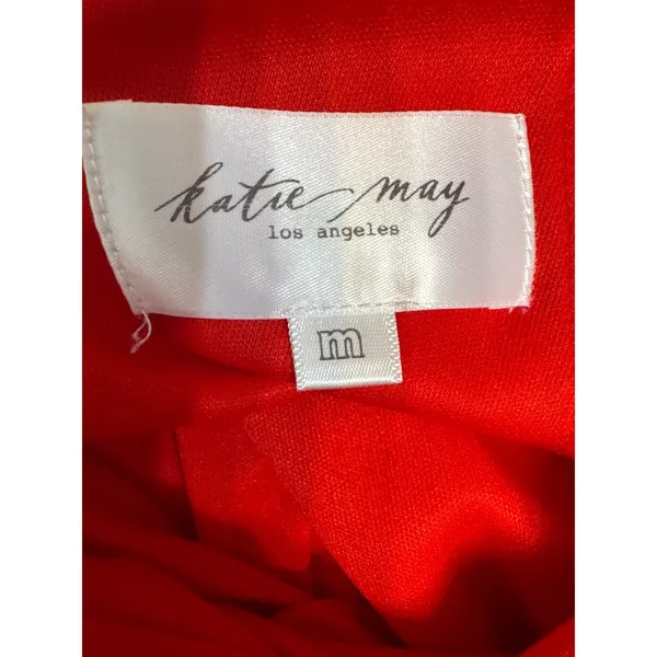 Revolve x Katie May Edgy Dress Red One Shoulder Cutout Maxi Gown‎ Dress Medium - Image 3