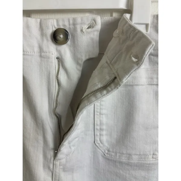 Anthropologie Maeve Colette White High Rise Wide Leg Cropped Pants 31 - Image 11