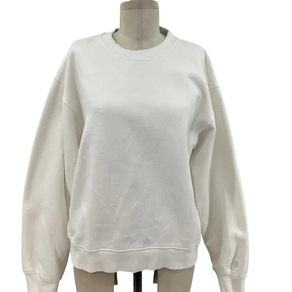 Aritzia Tna Cozy Fleece‎ Perfect Crew Sweatshirt Pullover White Size Large - Image 4
