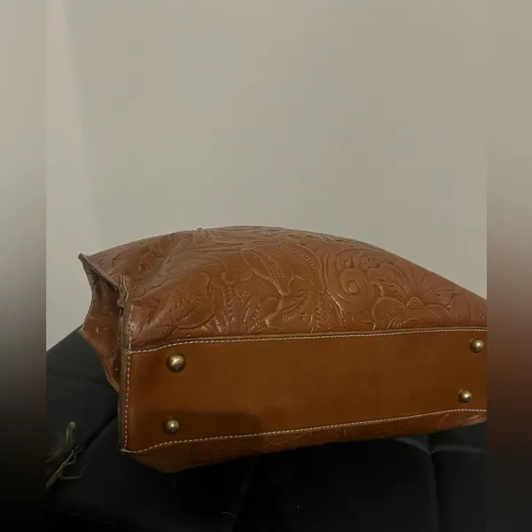 Patricia Nash Zancona Tooled Brown Leather Tote Reiti Wallet New With Tags $308 - Image 6