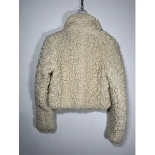 Free‎ People Shaggy Faux Sherpa Moto Cream Jacket Coat Size XS Boho Apres Ski - Image 5