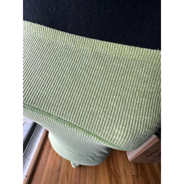 See You Monday Strapless Ribbed Lime Green Bodycon Dress - Image 2