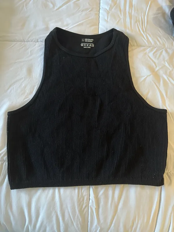 High Neck Crop Top Black Size L - Image 2
