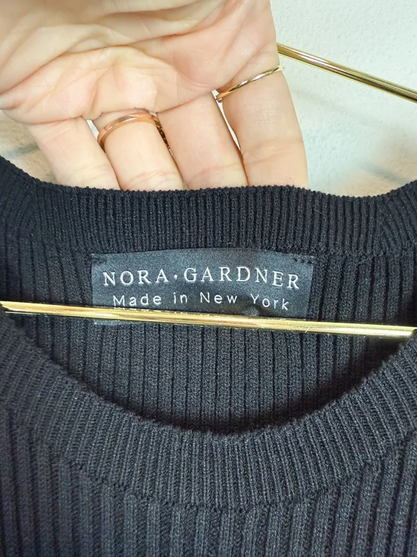 Nora Gardner Black Ribbed Knit Sleeveless Midi‎ Dress Size XS - Image 5