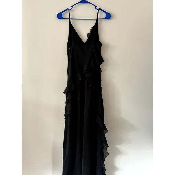 Abercrombie & Fitch Black Ruffle Maxi Dress Size S - Image 4