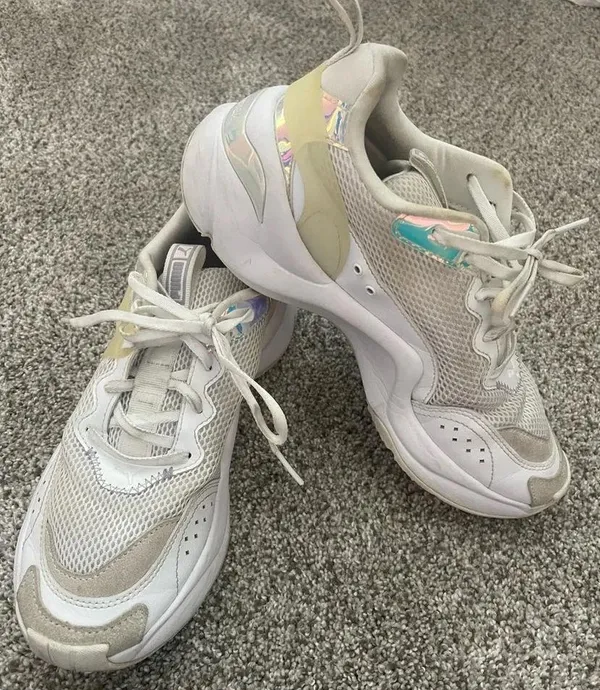Puma Sneaker Shoe Rise Glow White Reflective Iridescent Women’s Size 8 Retro - Image 8