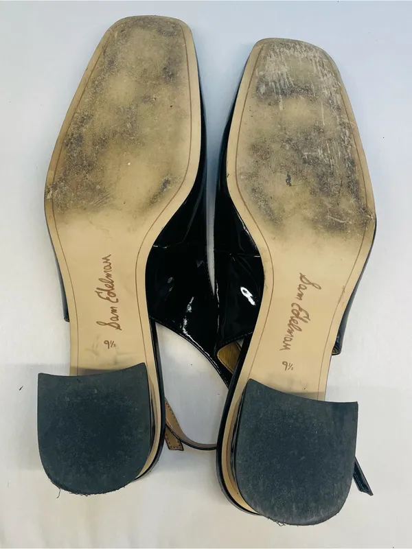 Sam Edelman Terra Slingback Block Heel Pumps Black Patent Square Toe 9.5 - Image 11