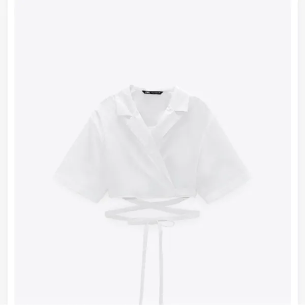 Zara White Wrap Crop Top - Image 4