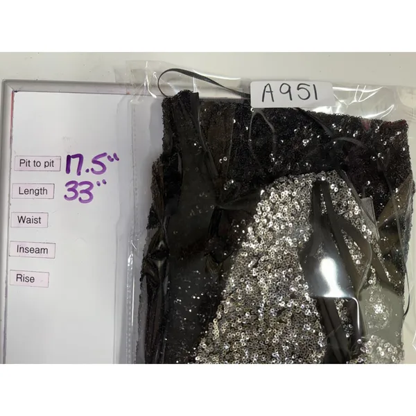 Express Sequin Mini Dress Women Sz S Black‎ Silver Sleeveless Bodycon Formal - Image 6
