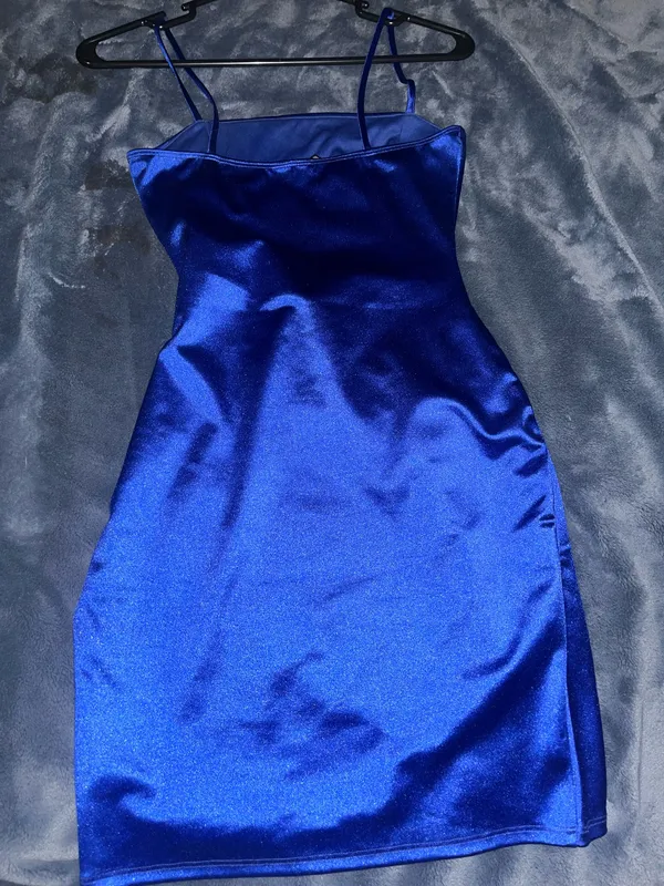 Blue Windsor Silk Dress - Image 2