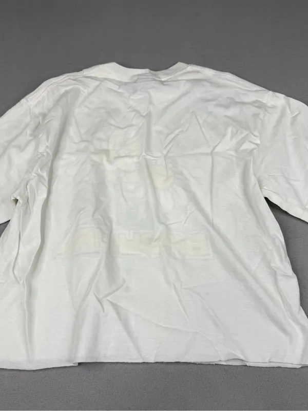 Y2K Baby Girl Daisy Butterfly Graphic Crop Tee White Gildan Heavy Cotton M - Image 4