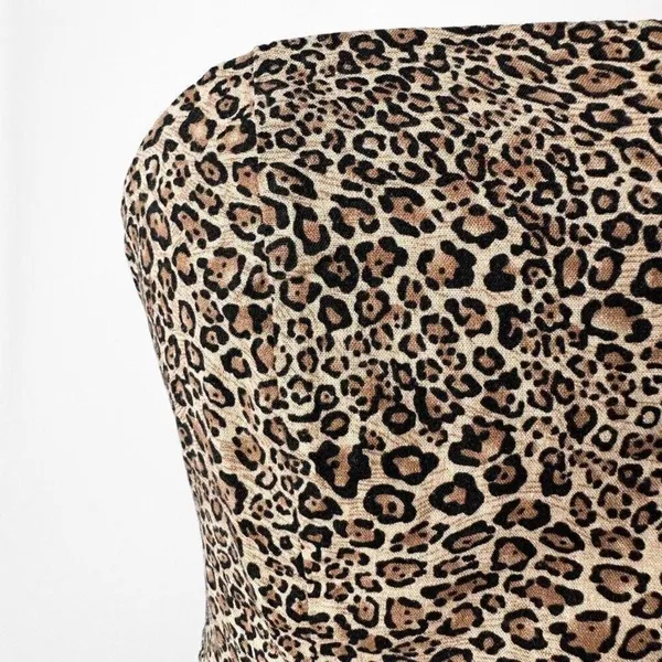 Vintage Y2K 90s Brown Animal Leopard Print Mini Bodycon Cocktail Dress Size 0/S - Image 7