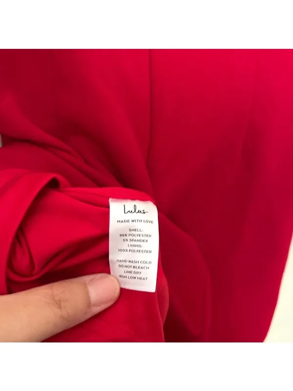 Lulus Red Strapless Corset Bodycon Mini Dress Draped Neckline Size S - Image 14