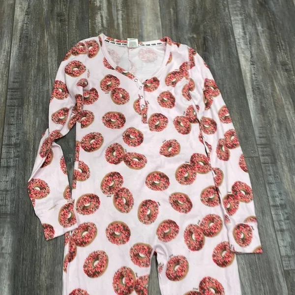 VICTORIA'S Secret PINK Donut Long Jane Thermal Onesie Size Small - Image 6