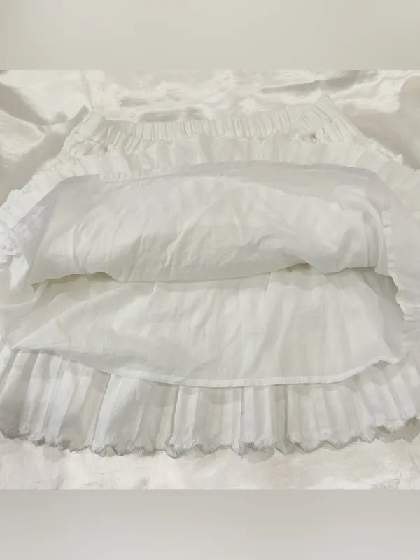 LoveShackFancy Madrid Ruffle Mini Skirt Small White Coquette Feminine Dainty - Image 5