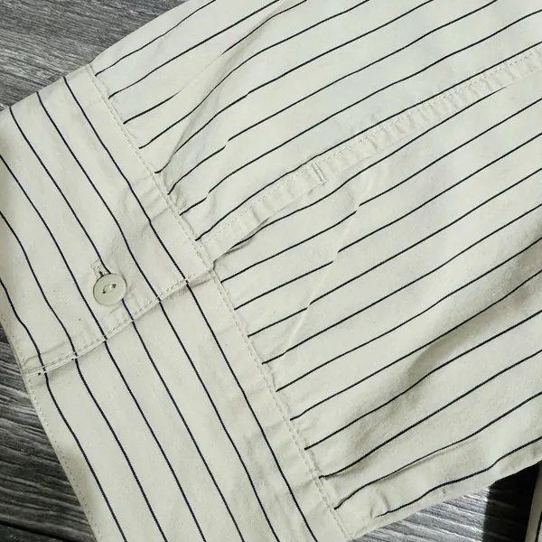 Harley Davidson Women White Pin Stripe Flaming Ace‎ Graphic Button Front XL - Image 10
