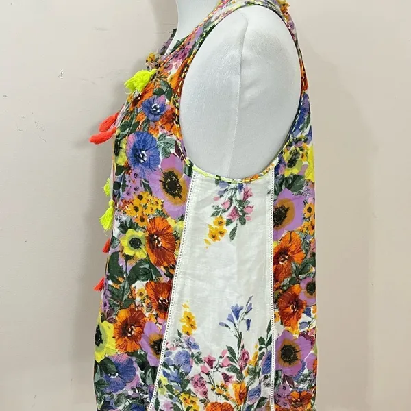 Anthropologie Raga Sleeveless Floral Swing Blouse S - Image 3