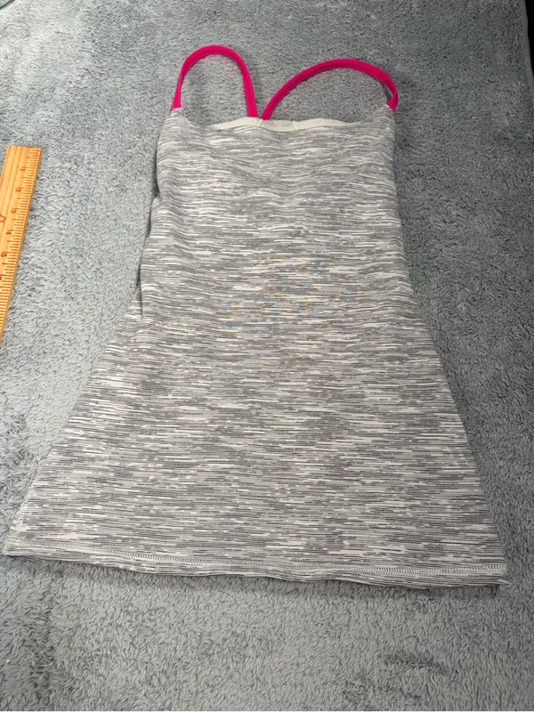 Lululemon Heathered Gray Tank yop with Hot Pink Straps 2 - Image 3