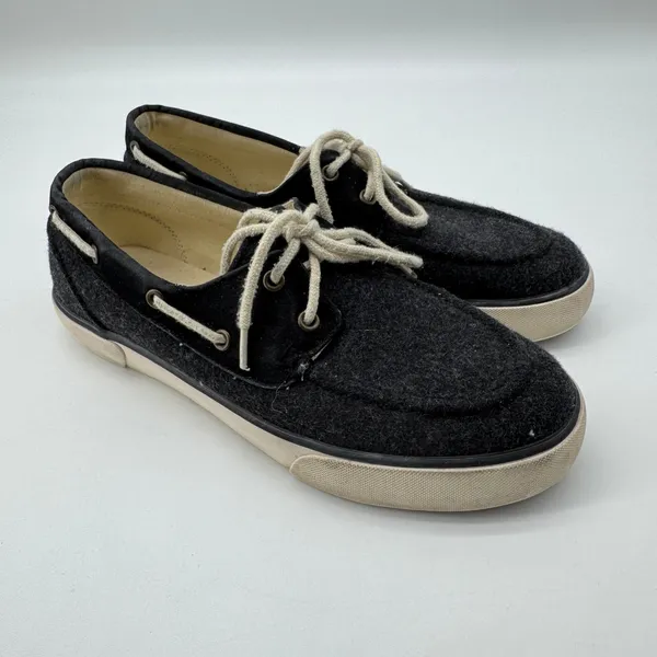 Polo Ralph‎ Lauren Lilia Boat Shoes Women 8.5B Flannel Microsuede Coastal Preppy - Image 4