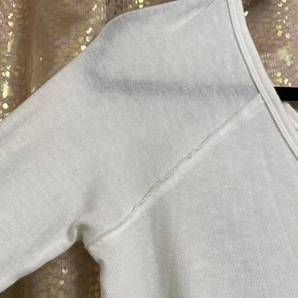 American Eagle Outfitter long sleeve white boho ruffle top, size S, NWT - Image 3