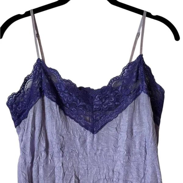Xhilaration Vintage Cami Tank Top Lace Trim Purple Y2K Grunge Coquette Size Large - Image 2