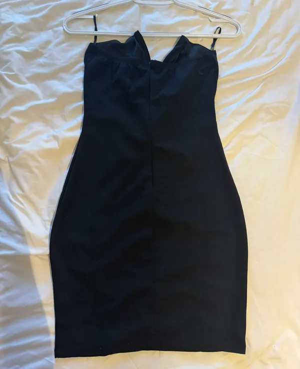 Strapless Black Mini Dress - Image 3