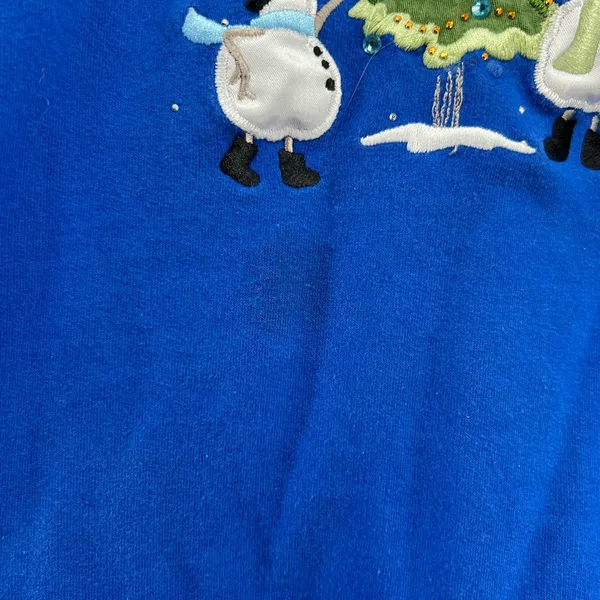 Trilllogy 2X snowman Christmas tree winter sweatshirt plus holidays embroidered - Image 3