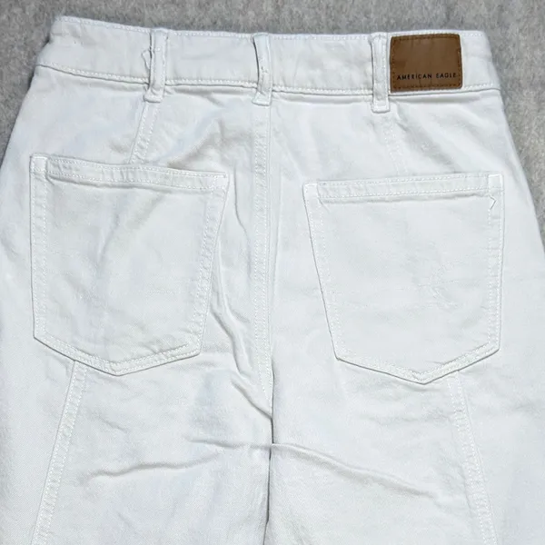 American Eagle Jeans Womens 0 Cream Wide Leg Boho Coastal Utility Front Seam - Image 8