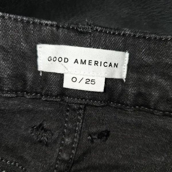 Good American Womens Black Good Legs‎ Step Hem Jeans 0/25 0 - Image 6