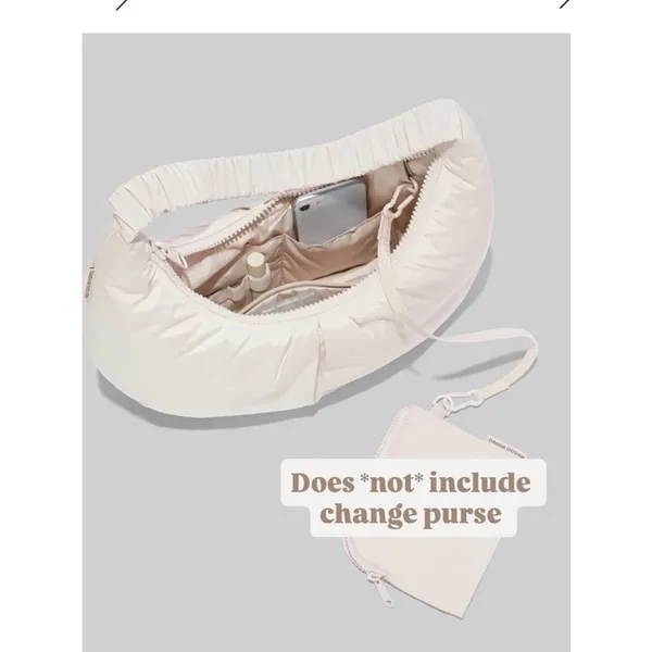 Dagne Dover Rider Crescent Puff Shoulder Bag in Moonbeam Cream Purse - Image 4